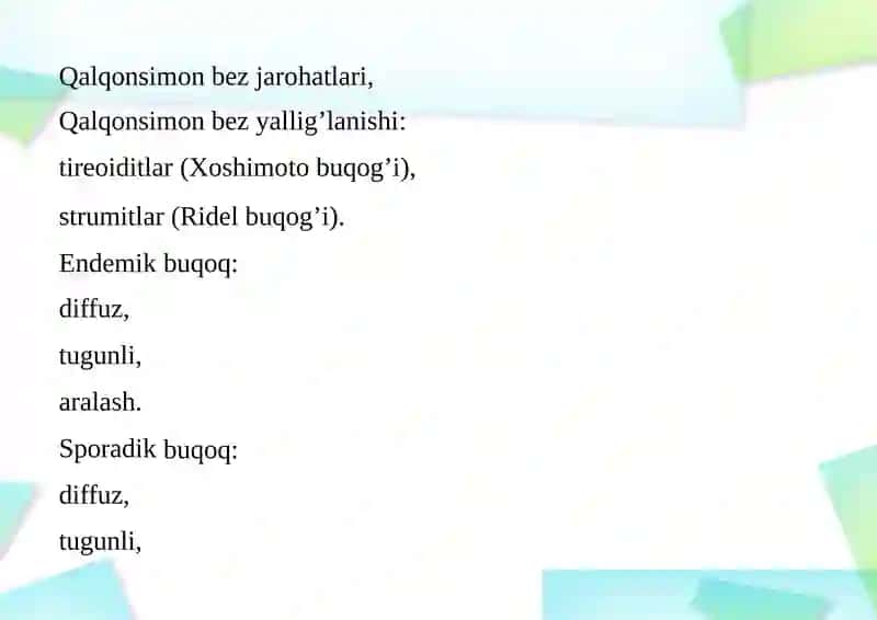 Endemik va sporadik bo'goq 4