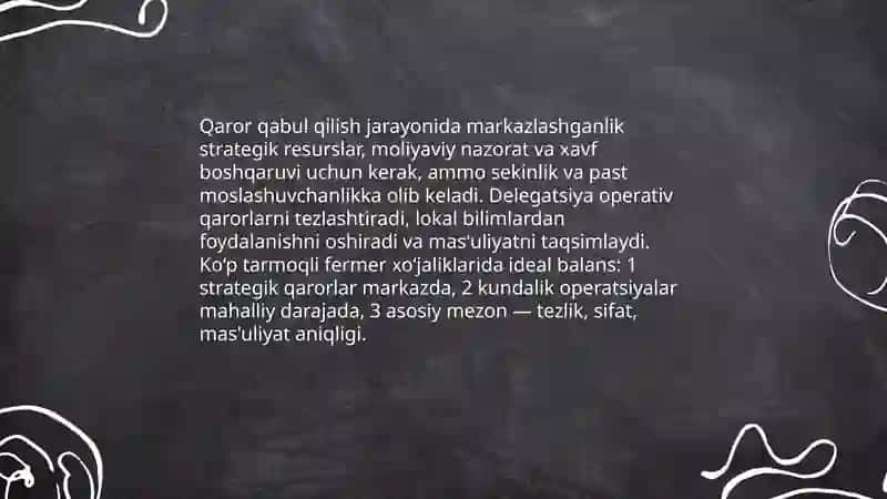 Kop tarmoqli fermer xojaliklarida boshqaruvning oziga xos xususiyatlari 4