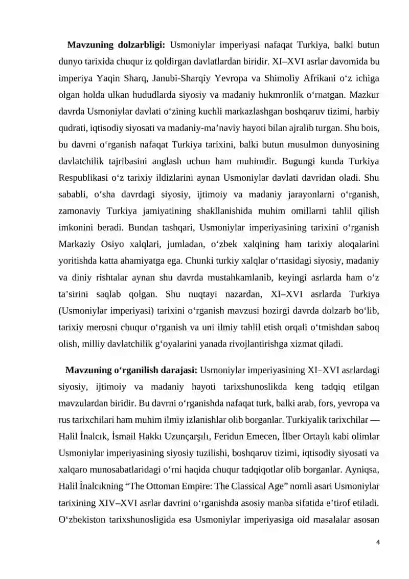 "XI-XVI asrlarda Turkiya ( Usmoniylar imperiyasi)" 4