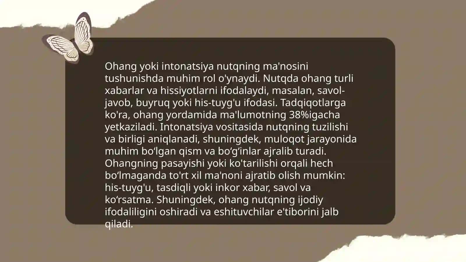 Talaffuz va ohangning nutqdagi oʻrni 4