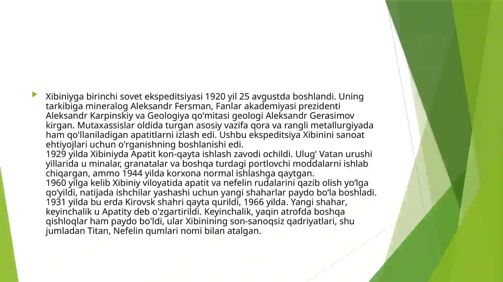 Xibin apatit konining geologik tuzilish va sanoatdagi ahamyati. 4