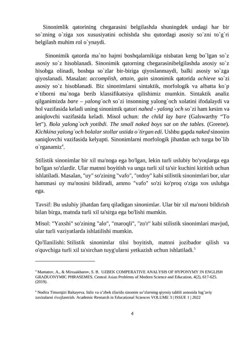 Ingliz va o’zbek tillarida sinonimlarning stilistik farqlari 4