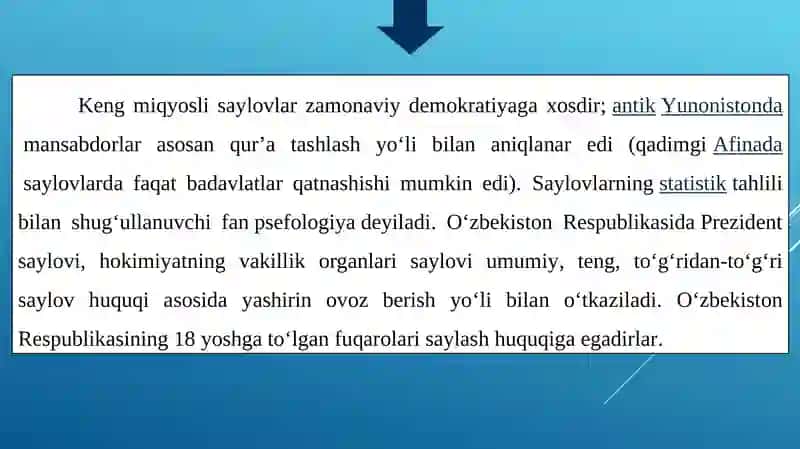 SAYLOV HUQUQI ERKINLIGI - FUQAROLIK JAMIYATINING SHARTI 4