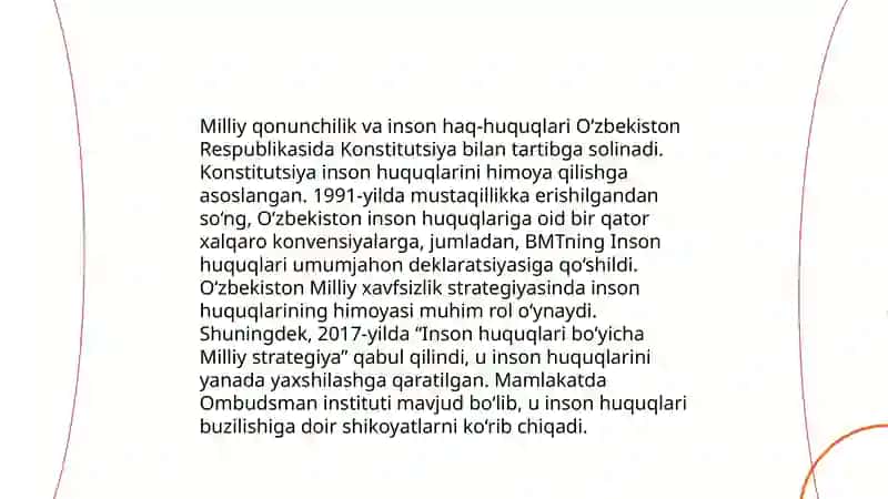 Yangi Oʻzbekistonda inson haq huquqlari va erkinliklarini kafolari 4