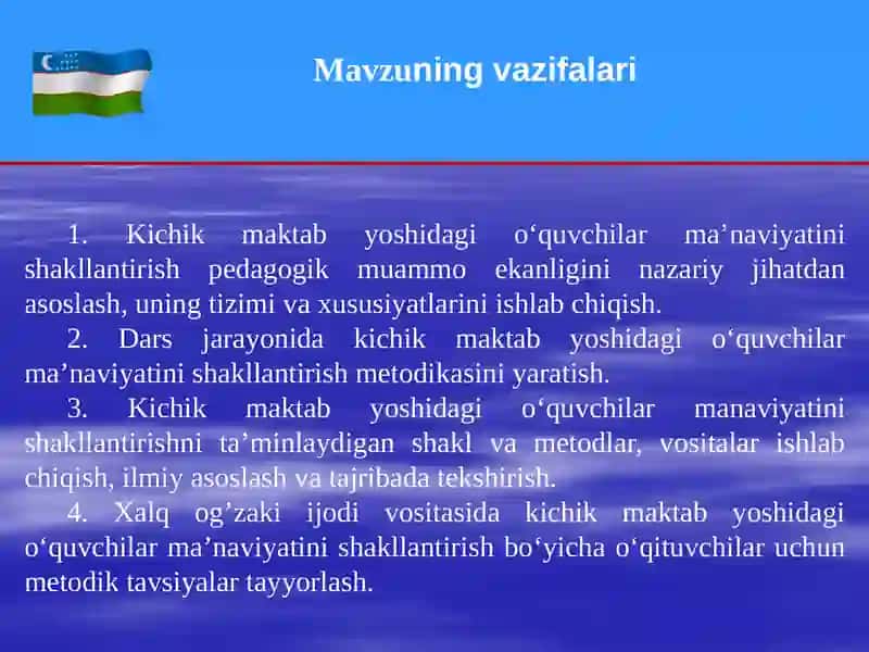 Boshlanģich ta'limda òquvchilarning ma'naviyatini turli tahdidlardan asrashda xalq oģzaki ijodining òrni 4