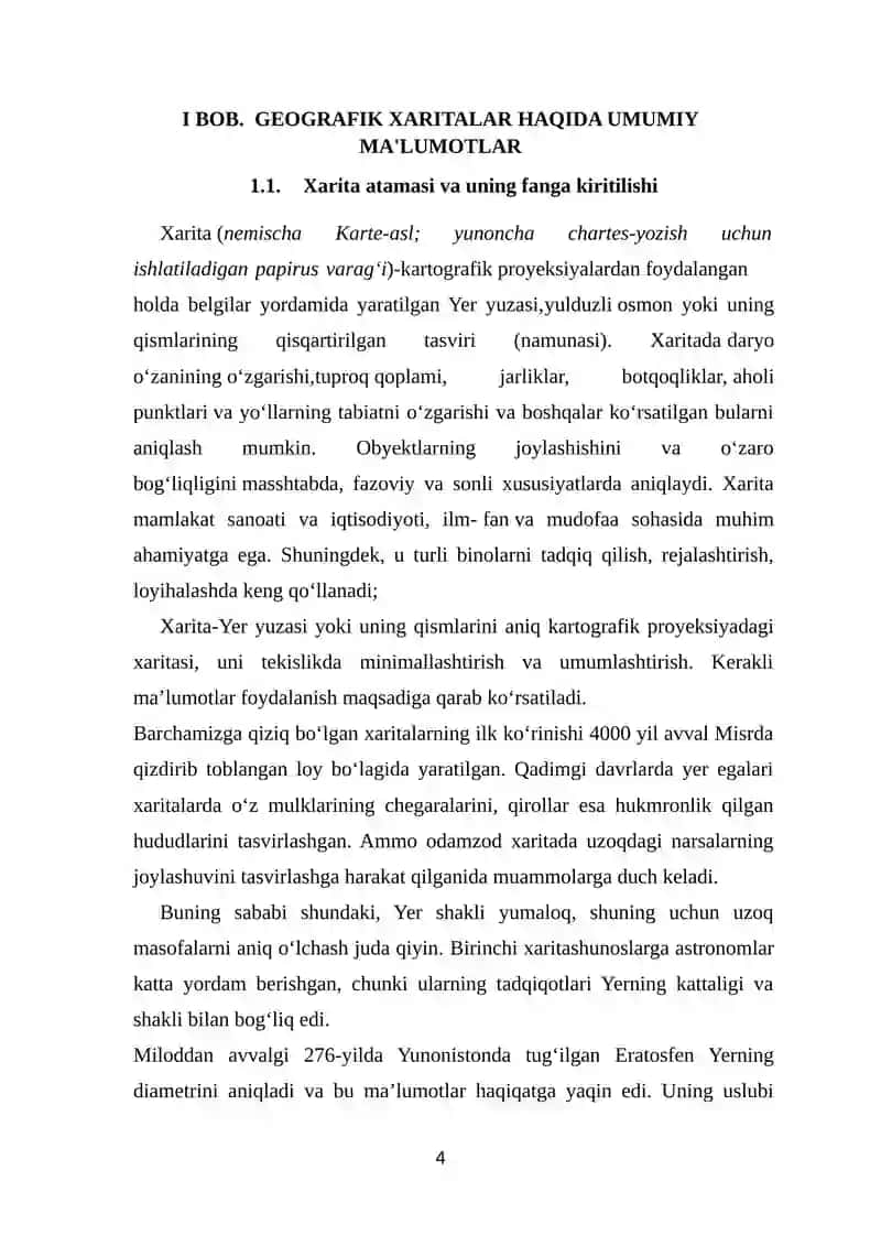 Xaritalarning Tasniflanishi va Yaratilishi 4