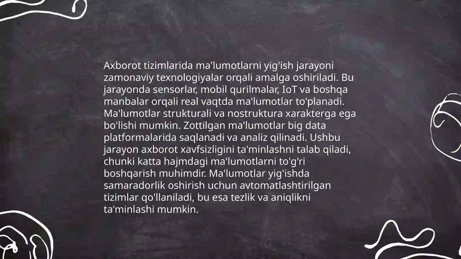 Axborot tizimlarning asosiy jarayonlari 4