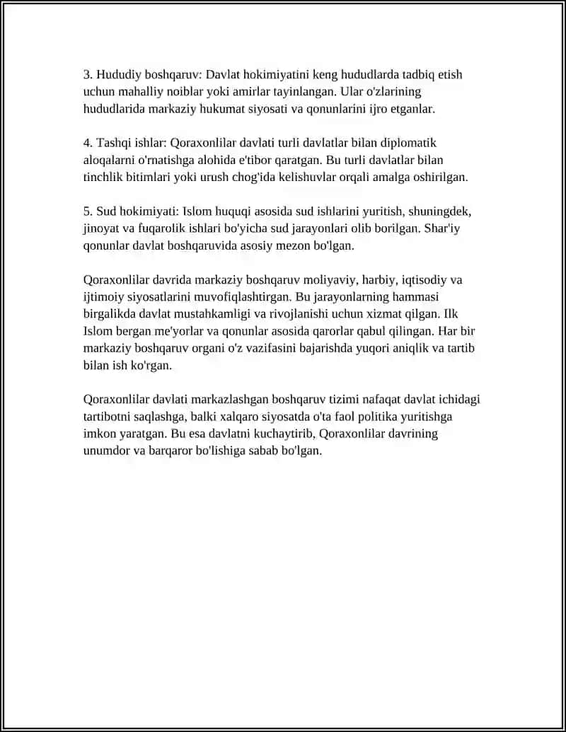 QORAXONLILAR HUKUMRONLIGI DAVRIDA MARKAZLASHGAN BOSHQARUV TIZIMI 4