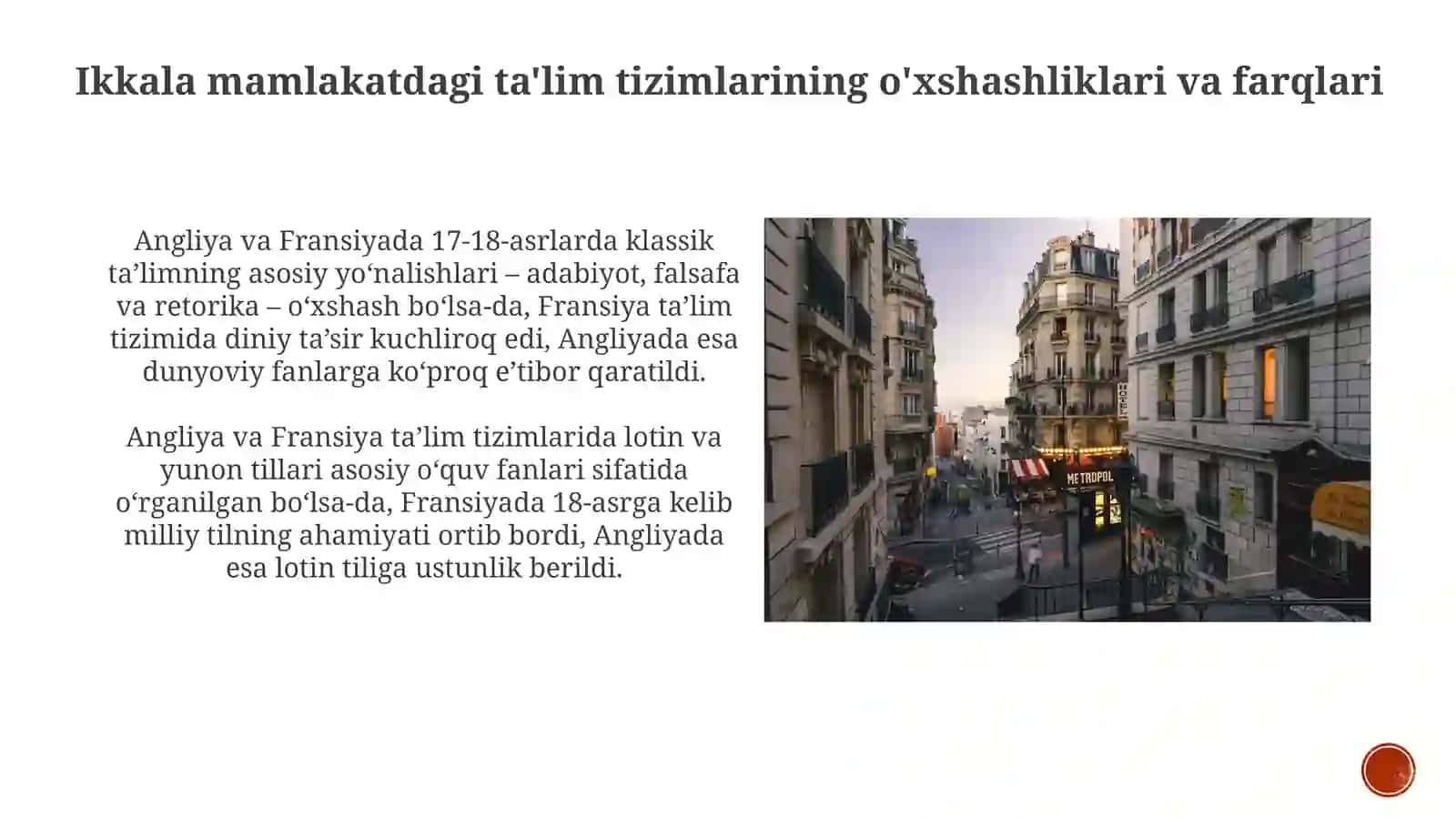 Angilya va Fransiya Klassik (Akademik) Maktabining Shakillanishi 4