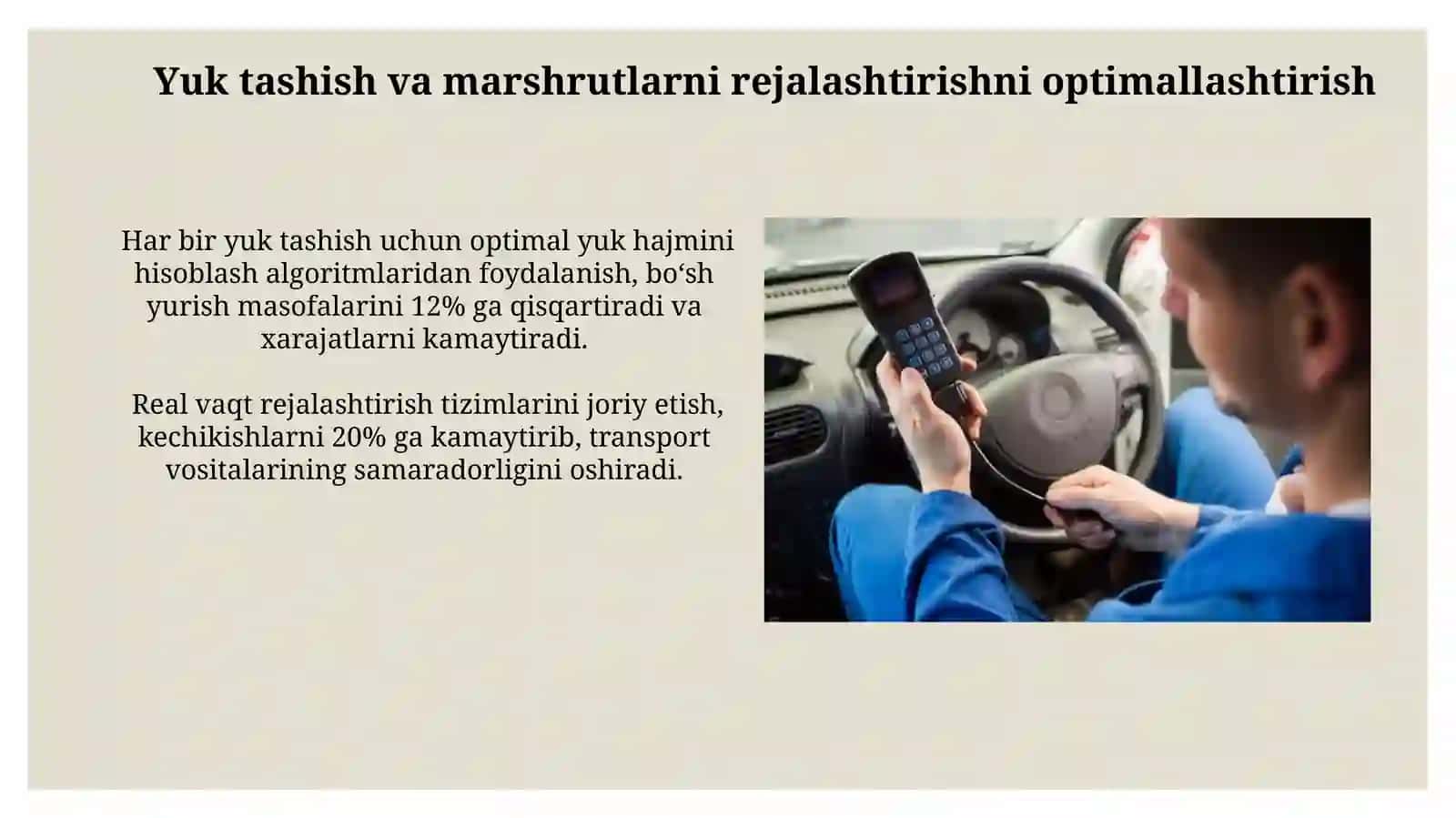 Transport vositalarida tannarxni boshqarish usullari 4