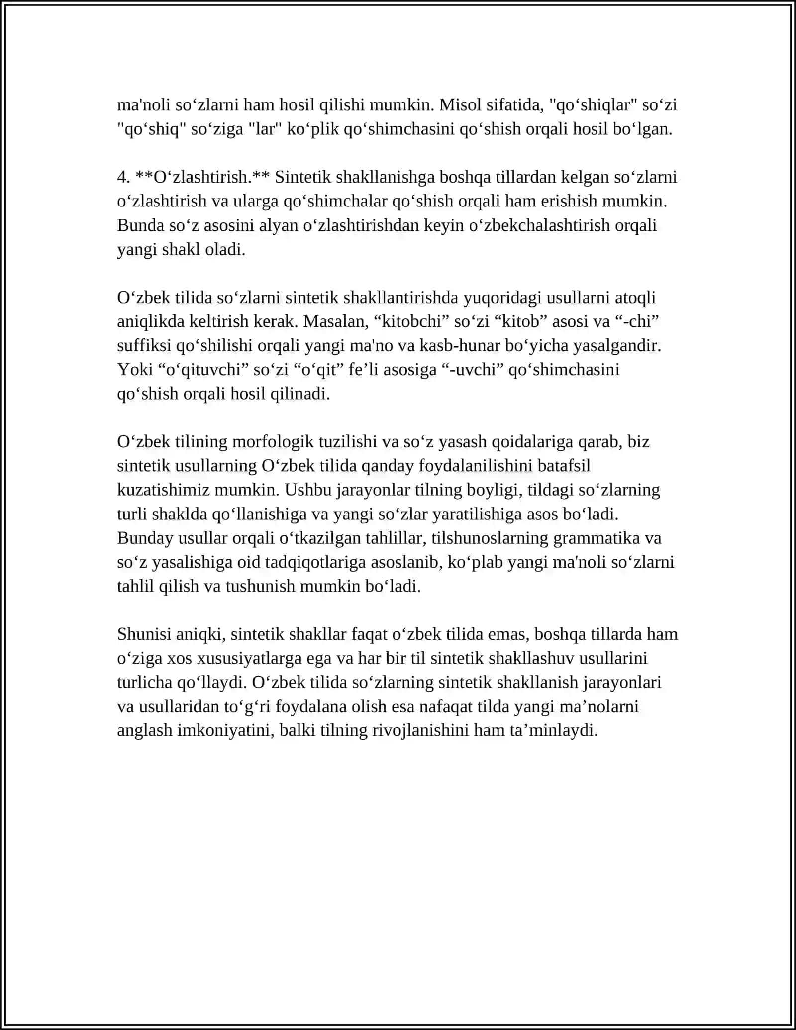 SÒZLARNING SINTETIK VA ANALITIK SHAKLLARI 4