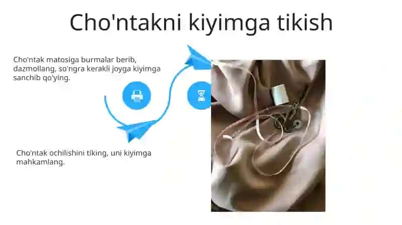 Ustki kiyimda qoplama choʻntak tikish 4