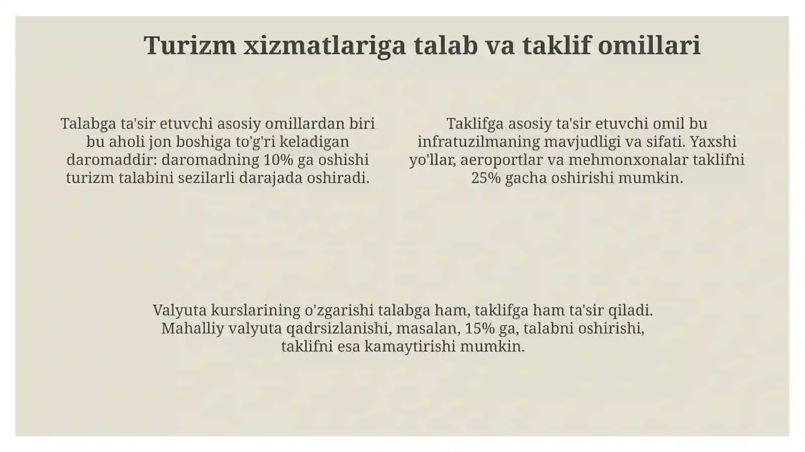Turizm xizmatlari bozorining shakllanish jarayoni 4