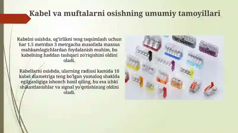 Elektr kabellari va muftalar bilan ishlash 4
