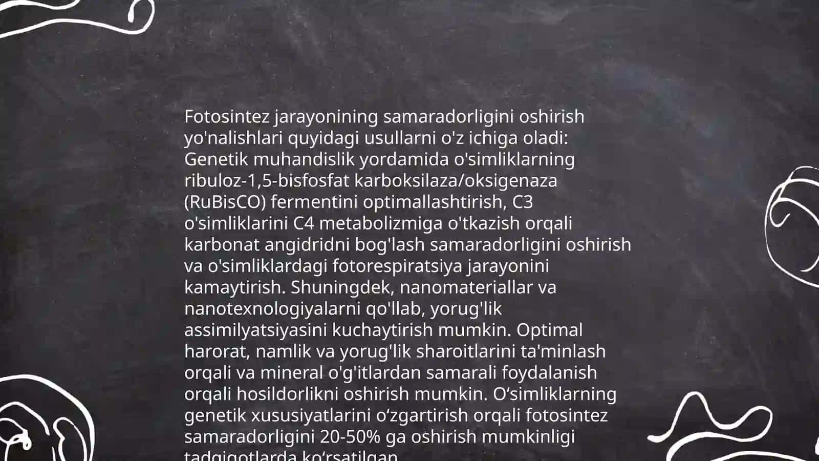 0'simliklar fiziologiyasining istiqboli yo'nalishlari va ularni amalga oshirishda mavjud shart-sharoitlar 4
