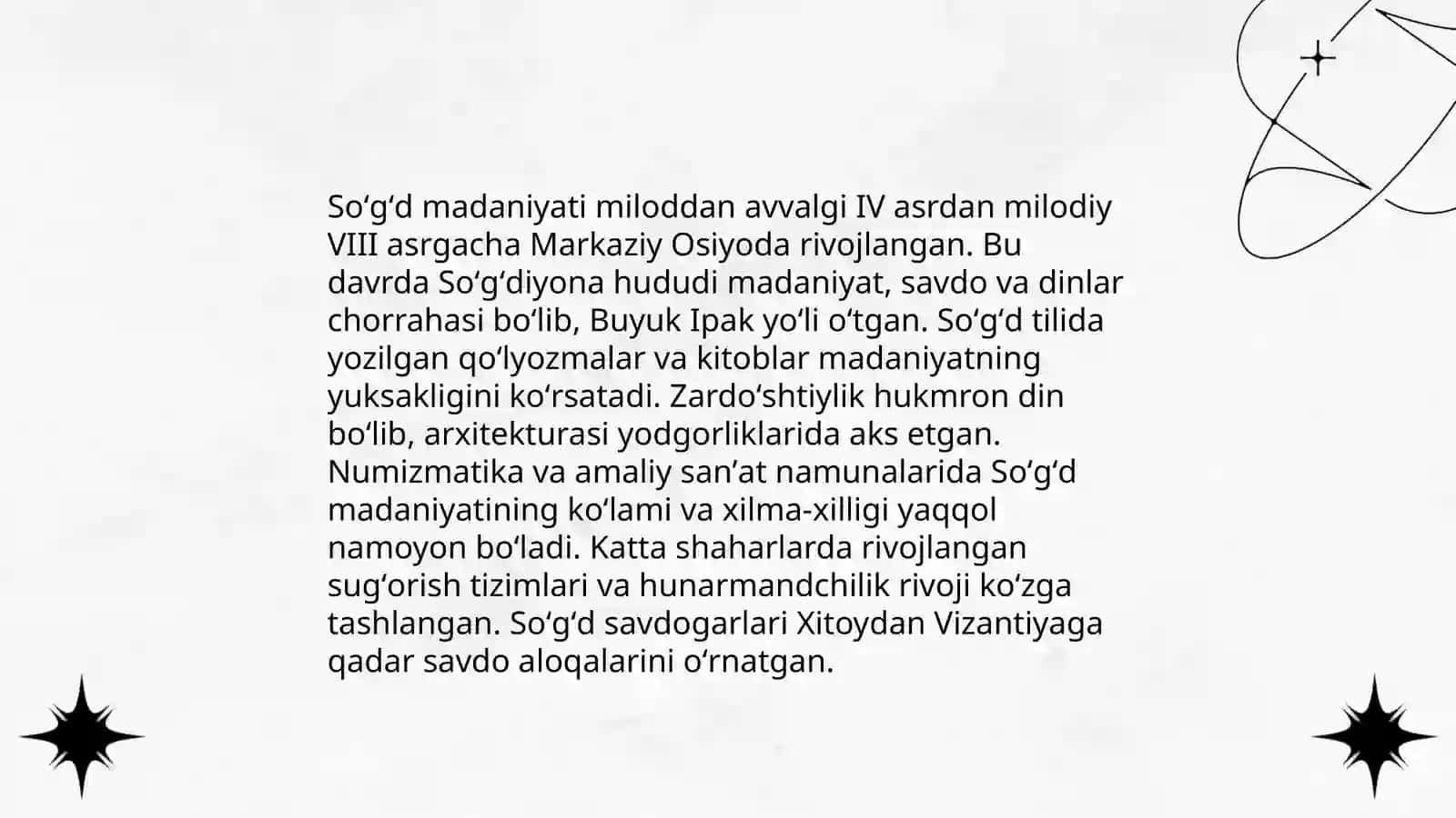 Miloddan avvalgi VI-IV asrlarda Baqtirya Soʻgʻd Xorazm shaharlarining rivojlanishi 4