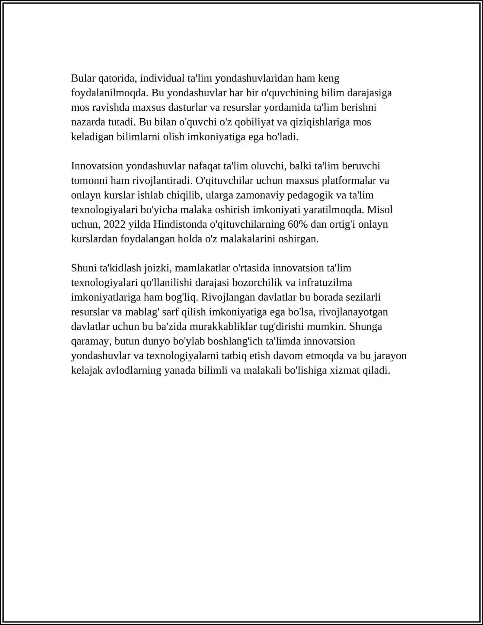 Boshlangʻich ta'limda innovatsiya va integratsiya fanining mazmuni, maqsad va vazifalar 4