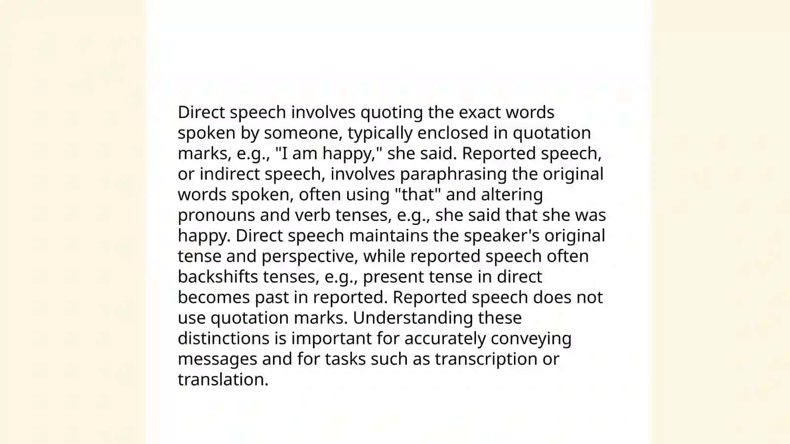 Reported speech 4