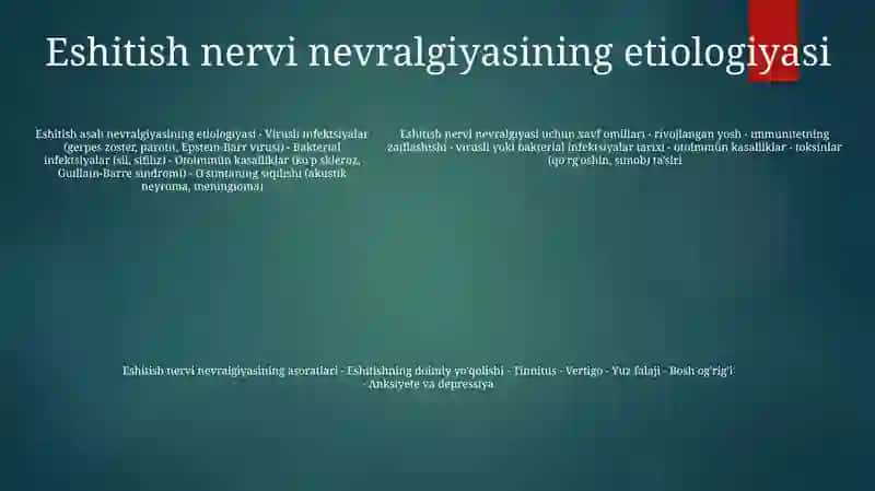 Eshituv Nervining Nervitining Kelib Chiqish Sabablari Va Asoratlari Muhayyoxon.Abdulxodiyeva 4