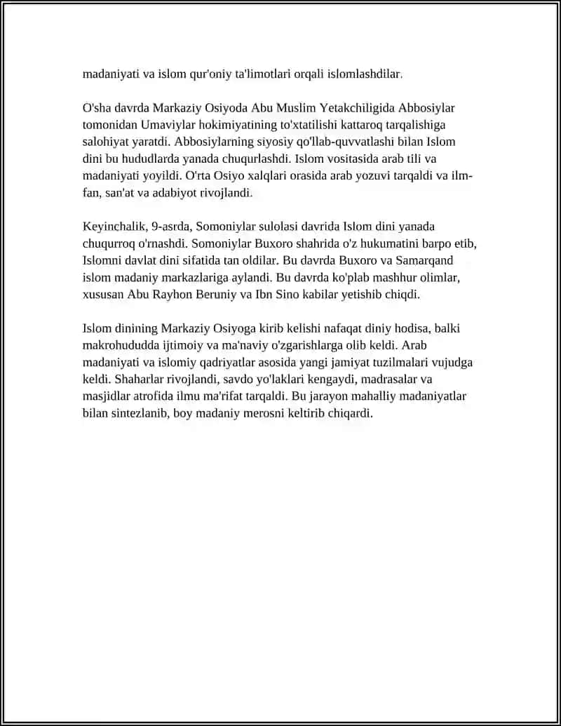 MARKAZIY OSIYOGA ISLOMNING KIRIB KELISHI VA IJTIMOIY MA'NAVIY TARBIYADAGI OʻZGARISHLAR 4
