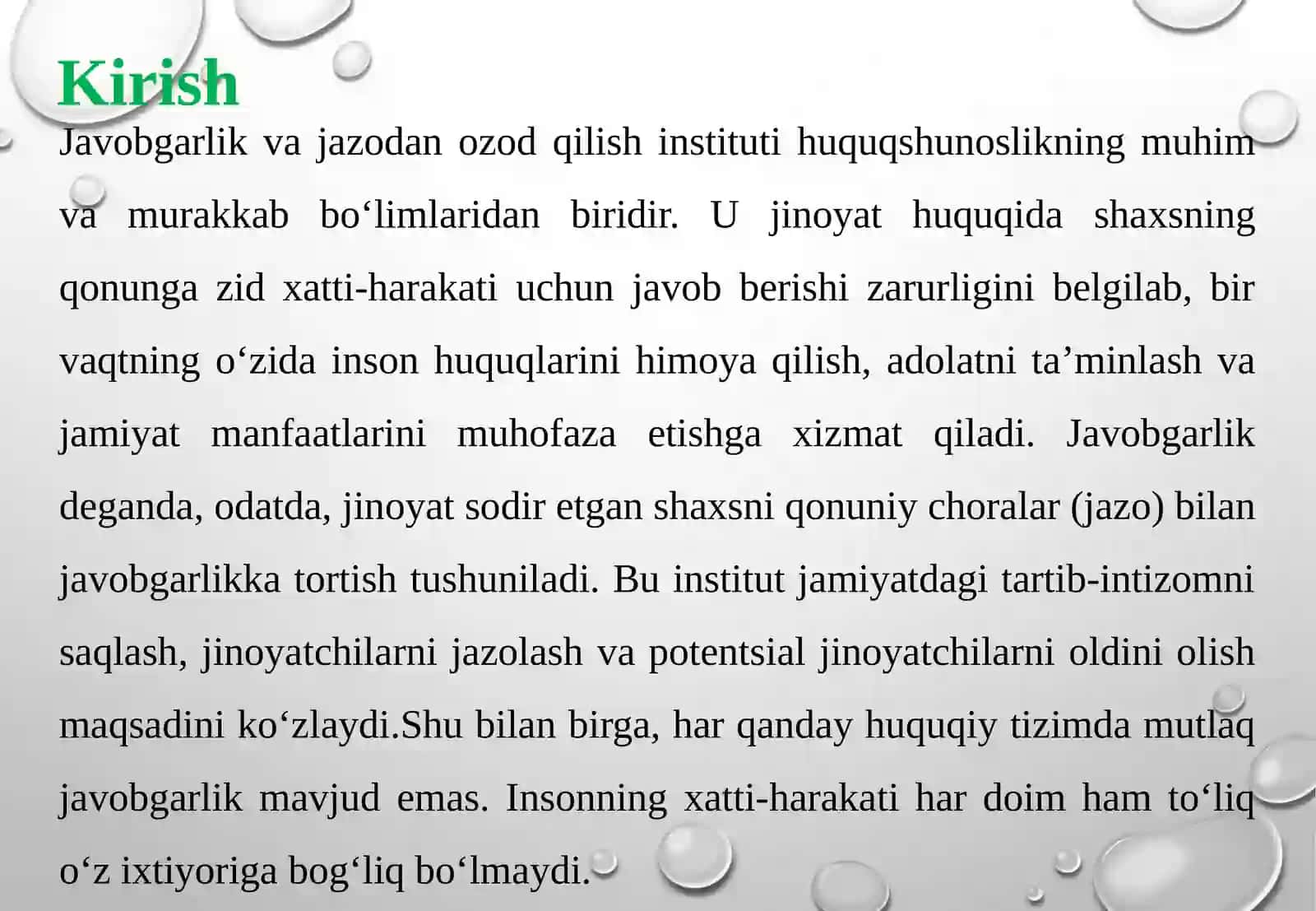Javobgarlik va jazo dan ozod qilish tushunchasi, turlari 4