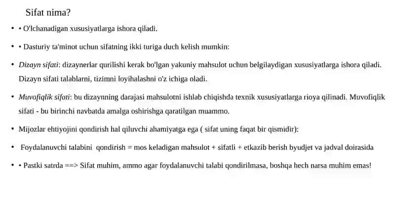 Dasturiy ta’minot sifatini ta’minlash 4