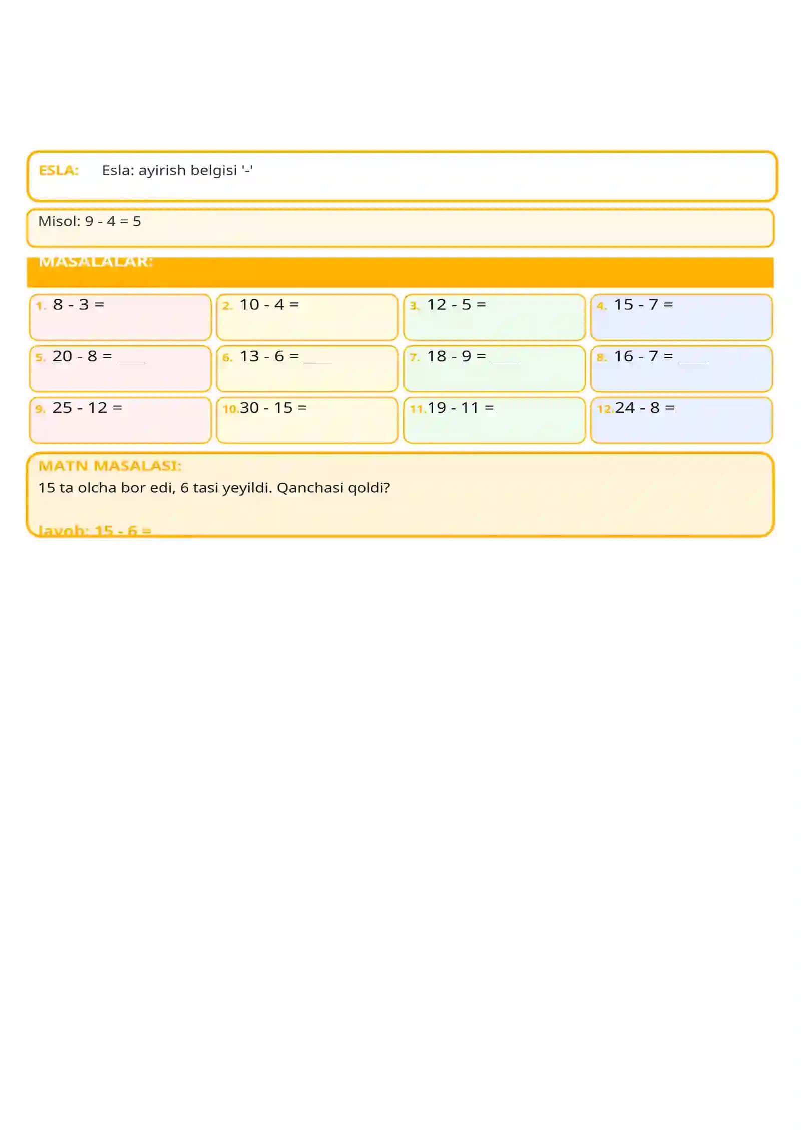 Matematika Daftar misollar 4