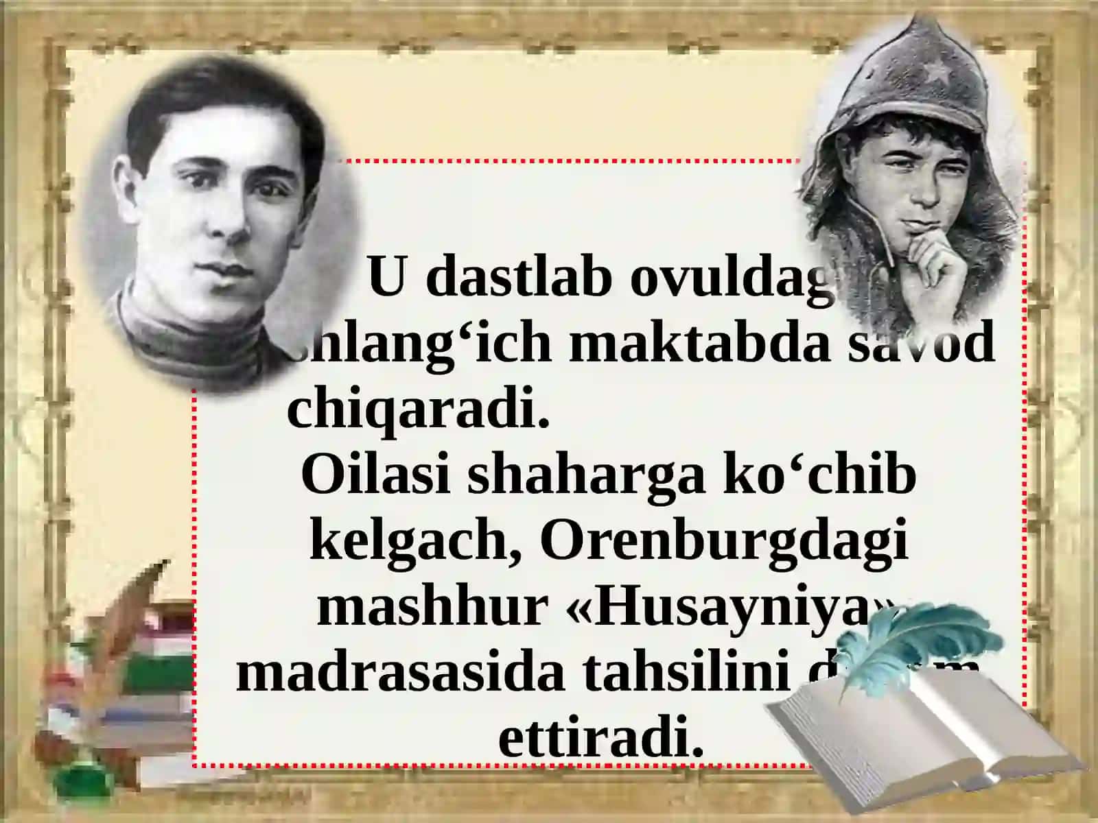 6-sinf Adabiyot fanidan Musa Jalil hayoti va ijodi dars taqdimot 4