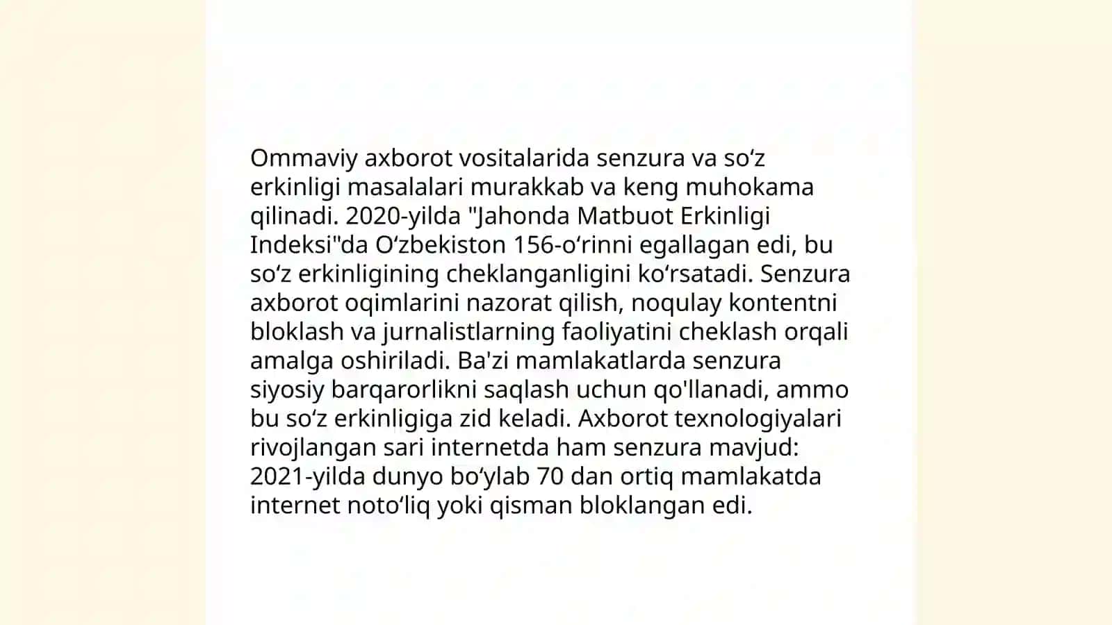 Ommaviy axborot vositalarining huquqiy asosi va meʼyoriy hujjatlari 4