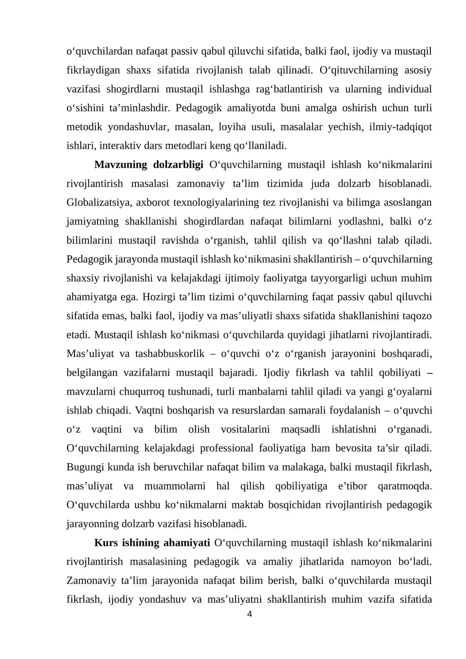 O’quvchilarni mustaqil ishlash konikmasini rivojlantirish metodikasi 4