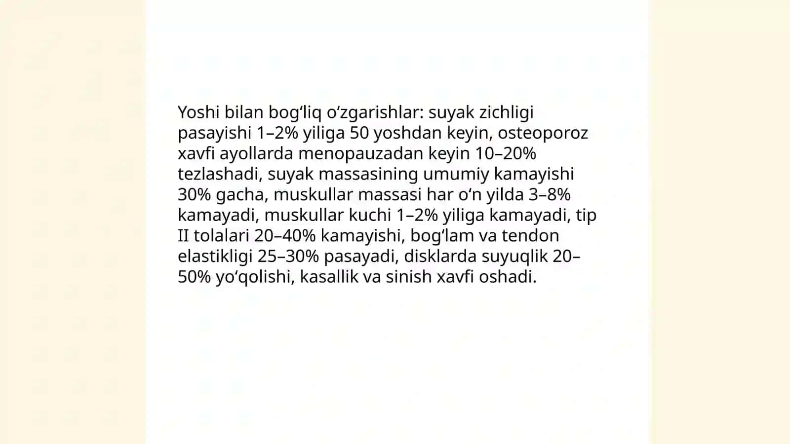 Qariyalarda tayanch - harakat tizimi kasalliklari kechishining oʻziga xos xususiyatlari 4