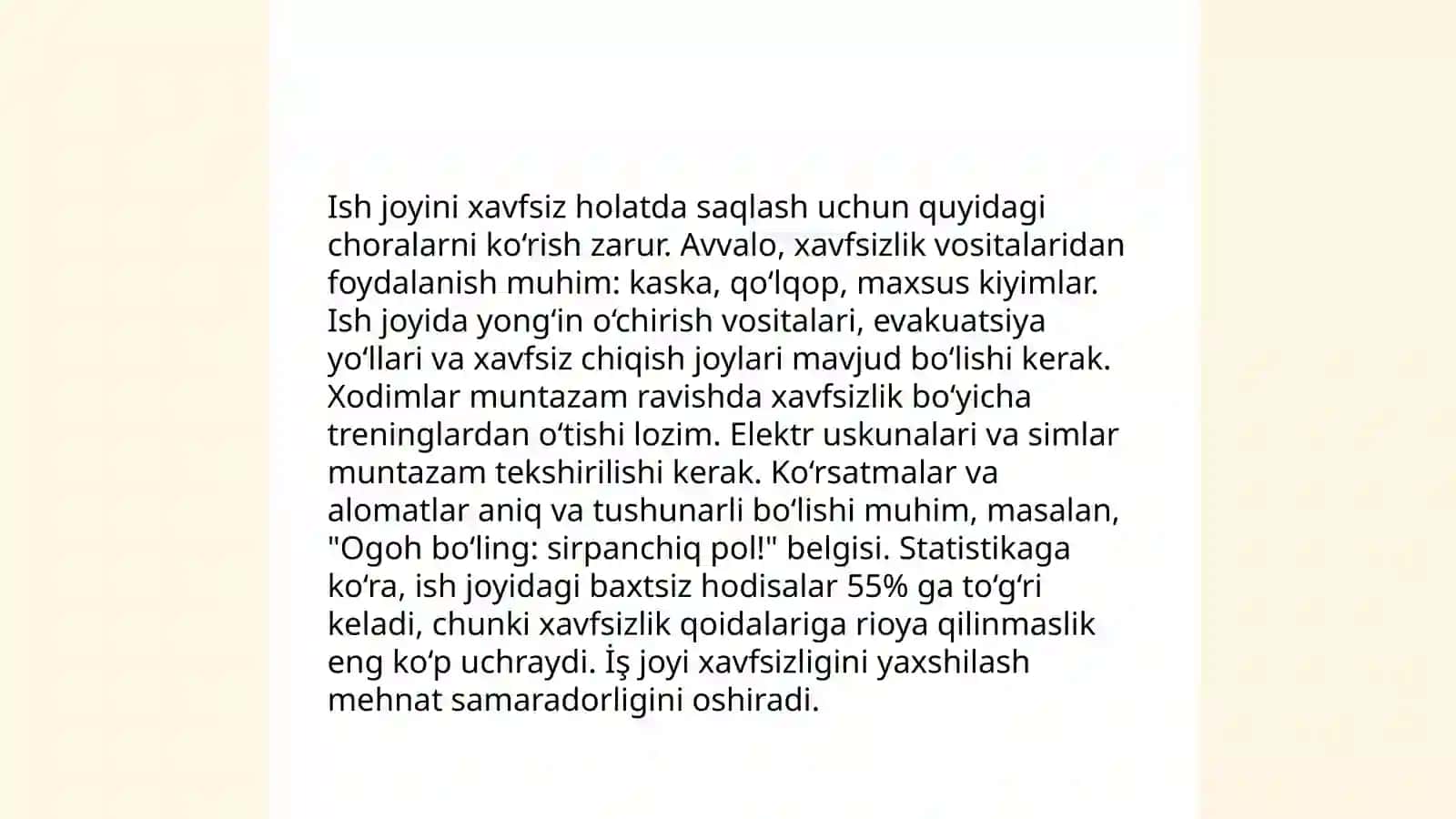 Ishlab chiqarishda texnika hayot xavfsizligi mavzusida tematik reja tayyorlash 4