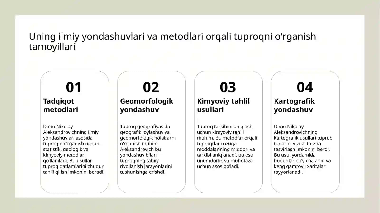 Dimo Nikolay Aleksandrovichning Tuproqlar geografiyasi faniga qo'shgan hissasi 4