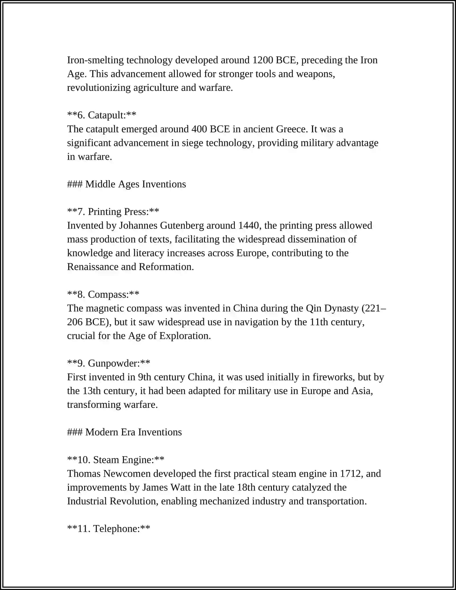 History of Inventions 4