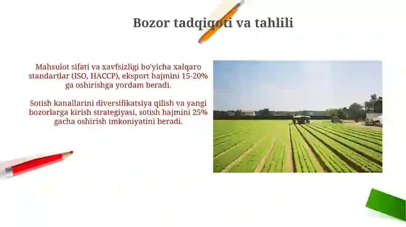 Qishloq xo'jaligi mahsulotlarida xalqaro marketing 4