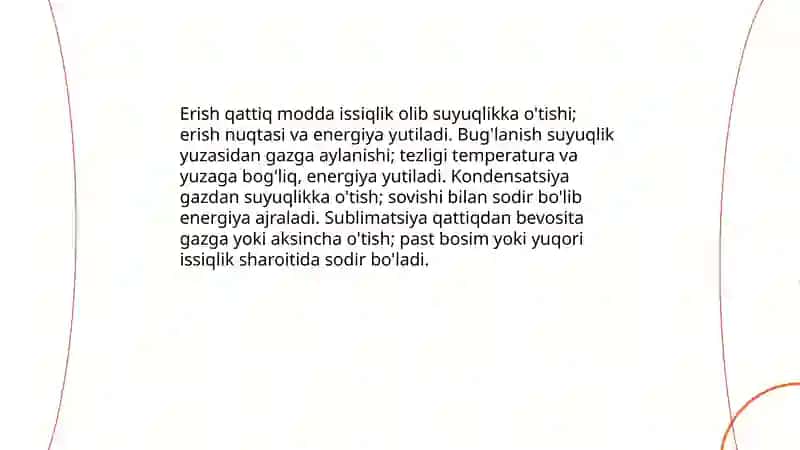 Moddaning agregat holatlari va suyuqlik hamda qattiq jismlarning xususiyatlari 4