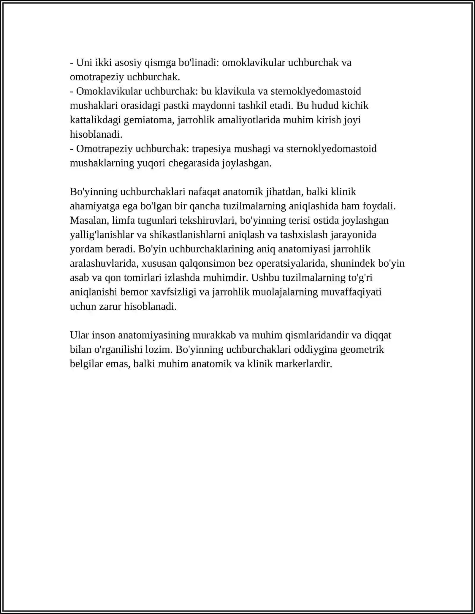 BOʻYIN UCHBURCHAKLARI FLEGMONALARI LIMFA TUGUNLARI AʼZOLARI FASSIYALARI 4