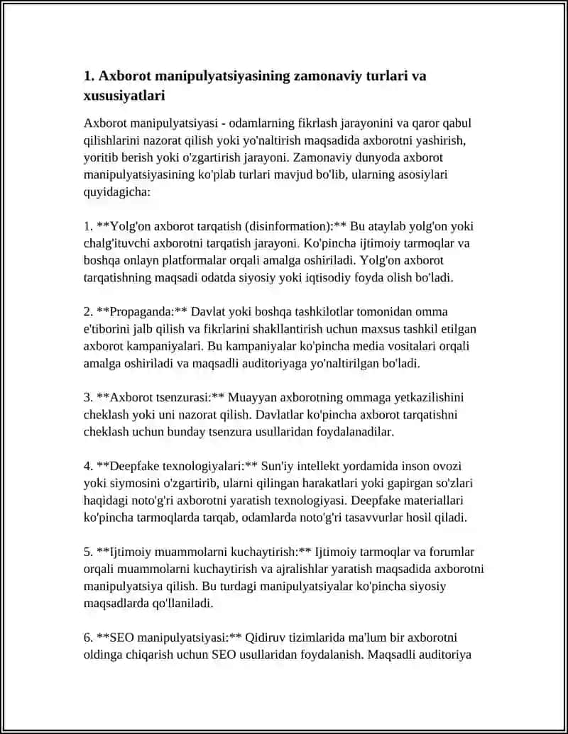 ZAMONAVIY MEDIA MUHITDA AXBOROT MONIPULYATSIYADAN HIMOYALNISH JAHON MEDIA VA AXBOROT MAKONIDA RAQOBAR MUHITI 4