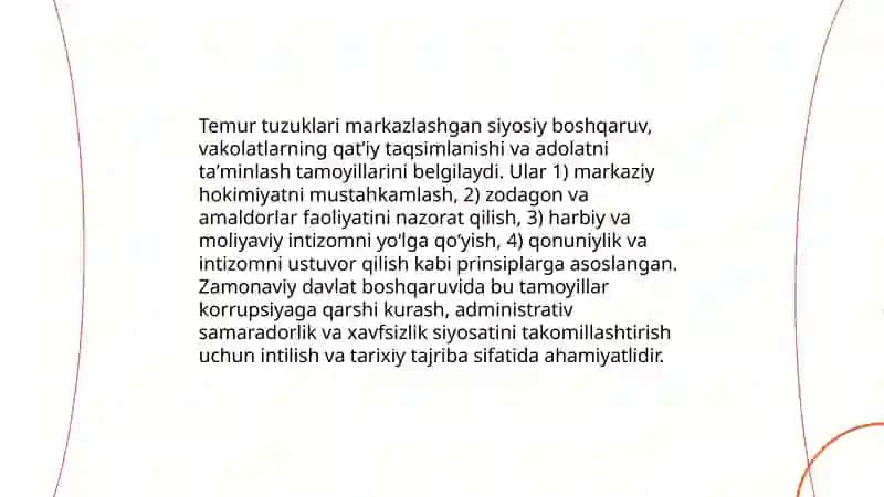 Temur tuzuklari va uning hozirgi davrdagi ahamiyati 4