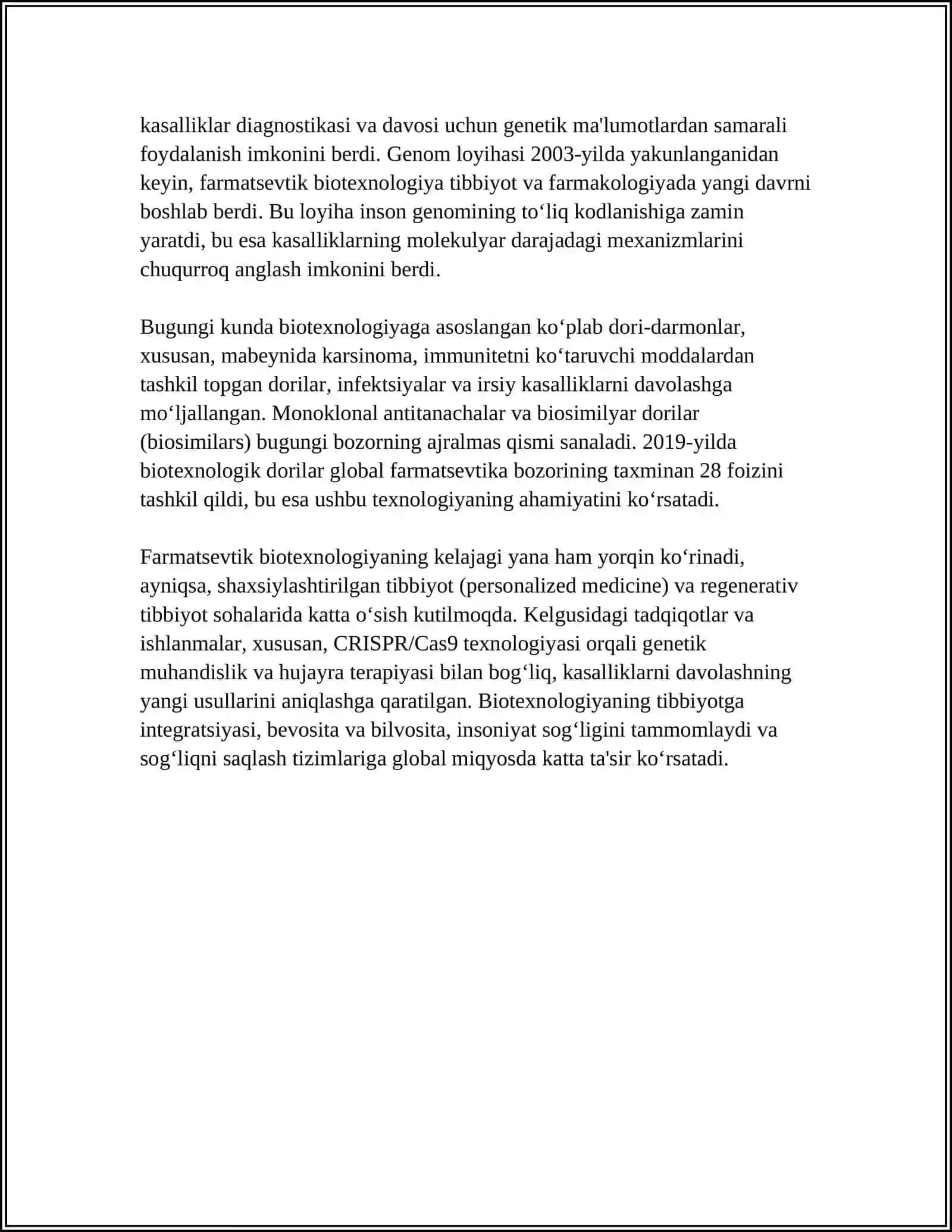 FARMATSEVTIK BIOTEXNOLOGIYA MODULINING RIVOJLANISH TARIXI 4