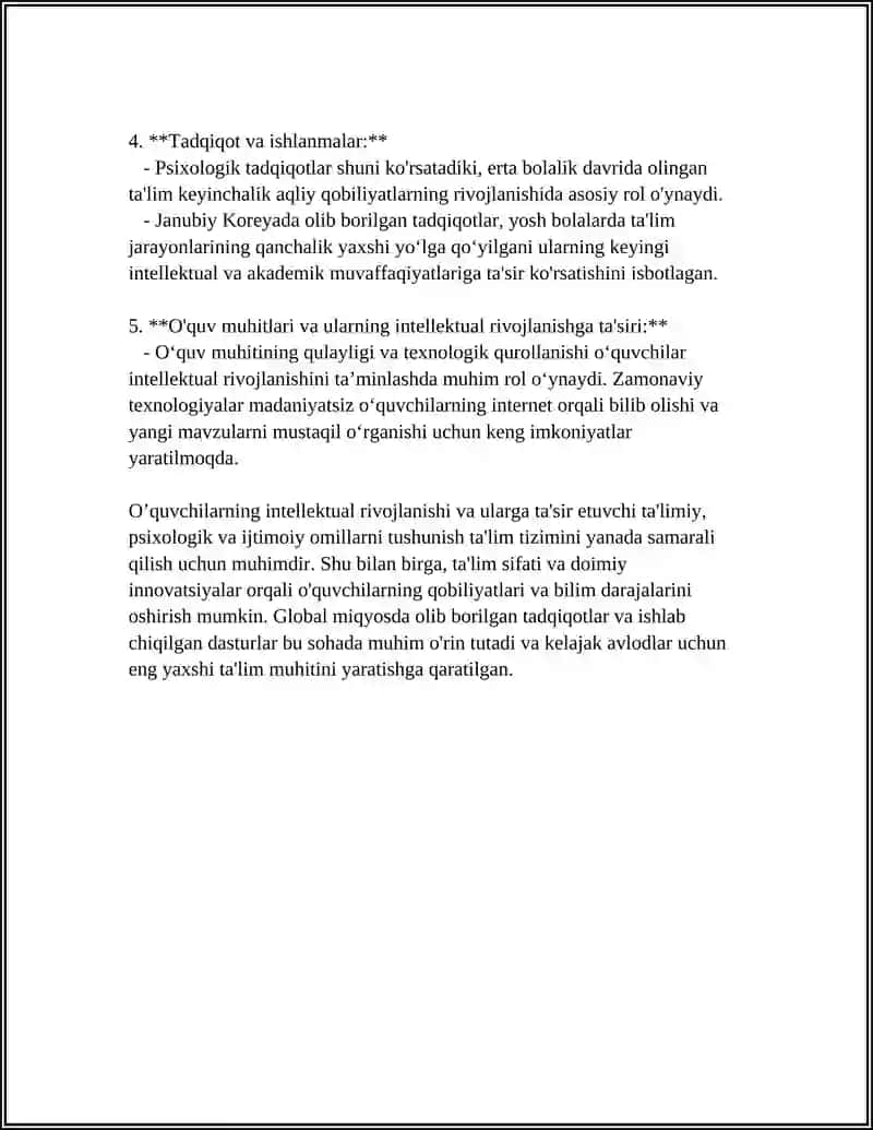 OʻQUVCHILARNING AQLIY TARBIYASI 4