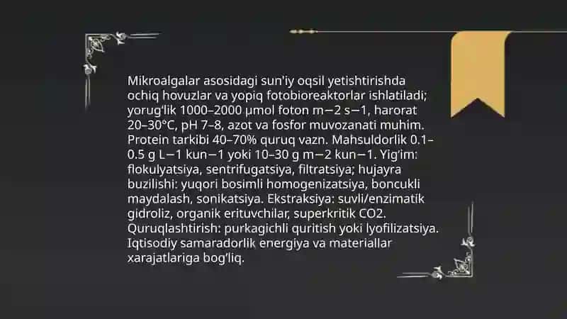 Sun'iy oqsil ozuqa moddalarining ishlab chiqarilishi va kelgusidagi imkoniyatlar 4