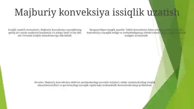 Majburiy Konveksiyada Issiqlik Berilishi 4