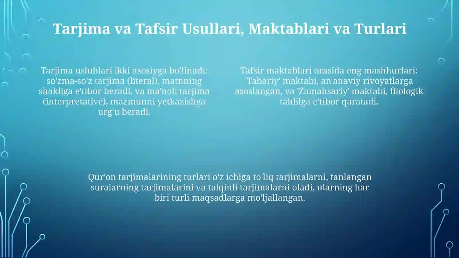 Mustaqillik yillarida Qur'onning o'zbek tiliga tarjima qilinishi va tafsirlari 4