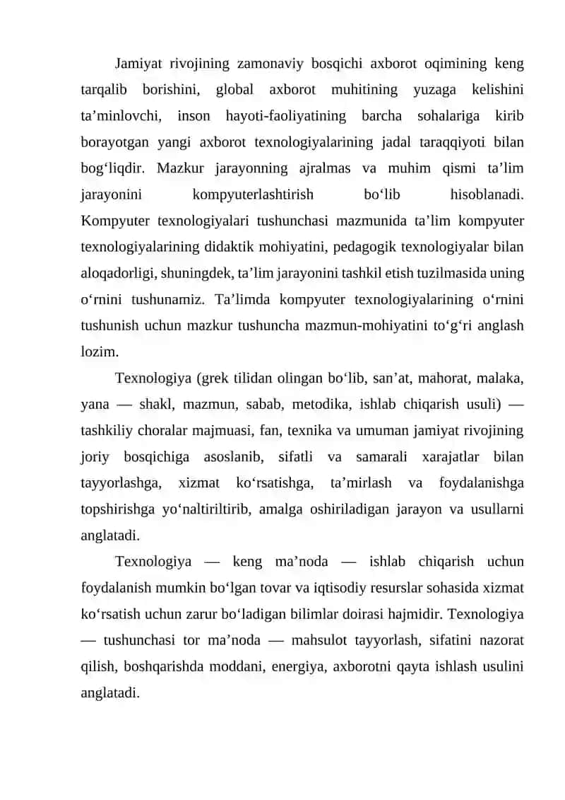 Pedagogik Kompetentlikni Takomillashtirilgan O'quy Metodik Ta'minotini Ishlab Chiqish va Amalga Tatbiq Etish 4