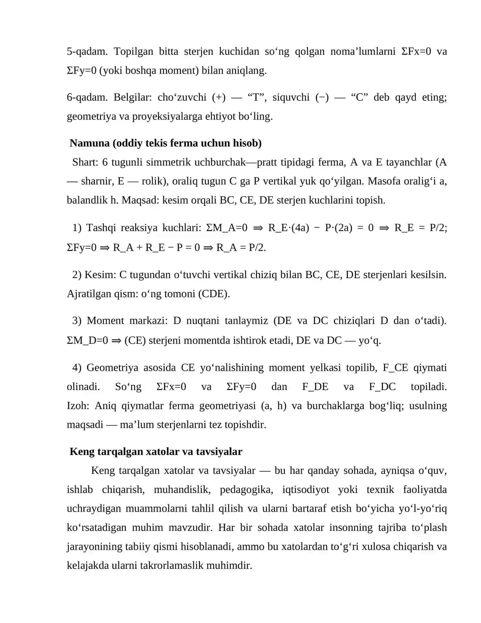 Fermalar hisobi uchun ritter usuli 4