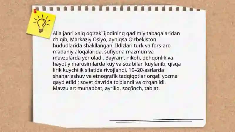 Lirik qo'shiqlarning asosiy mavzulari va motivlari 4