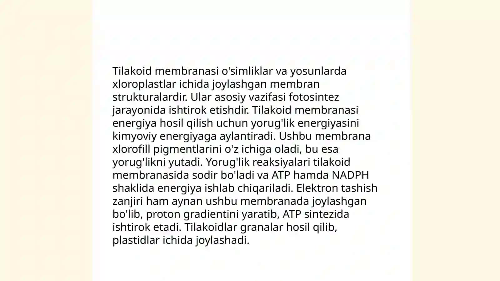 Xloroplastlarda fotosintez jarayonining kechishi 4