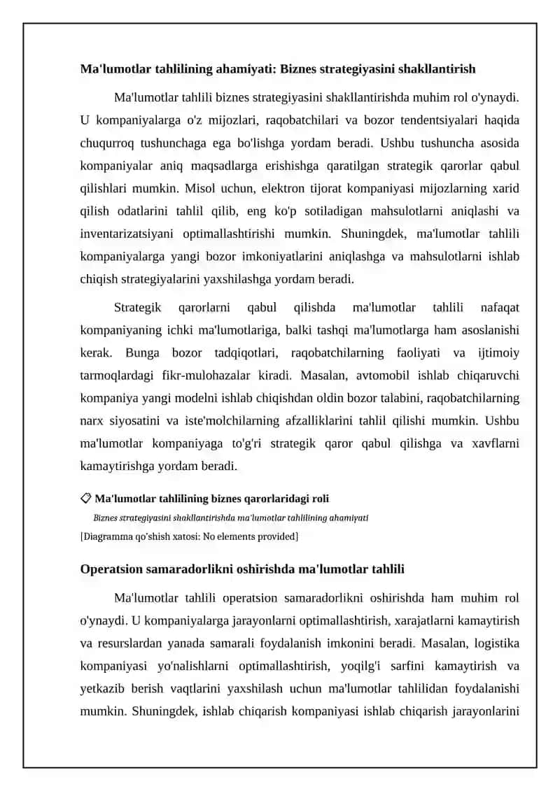 Biznesda qaror qabul qilish jarayonida ma’lumotlar tahlilining roli 4