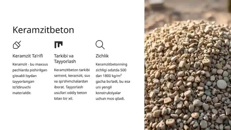 Yengil Betonlar: Ta'rif, Turlari va Tayyorlash Texnologiyasi 4